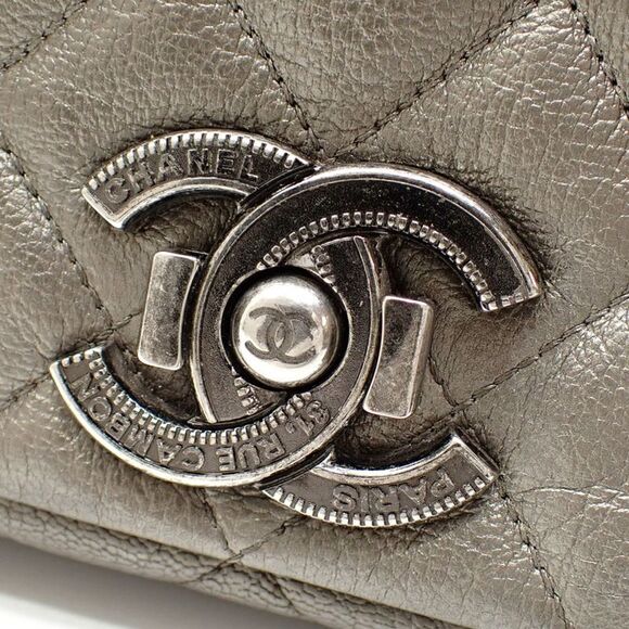 Pre Loved chanel Classic Shoulder Bag Quilted Lambskin Women Grey Shoulder Bags - Picture 8 of 8